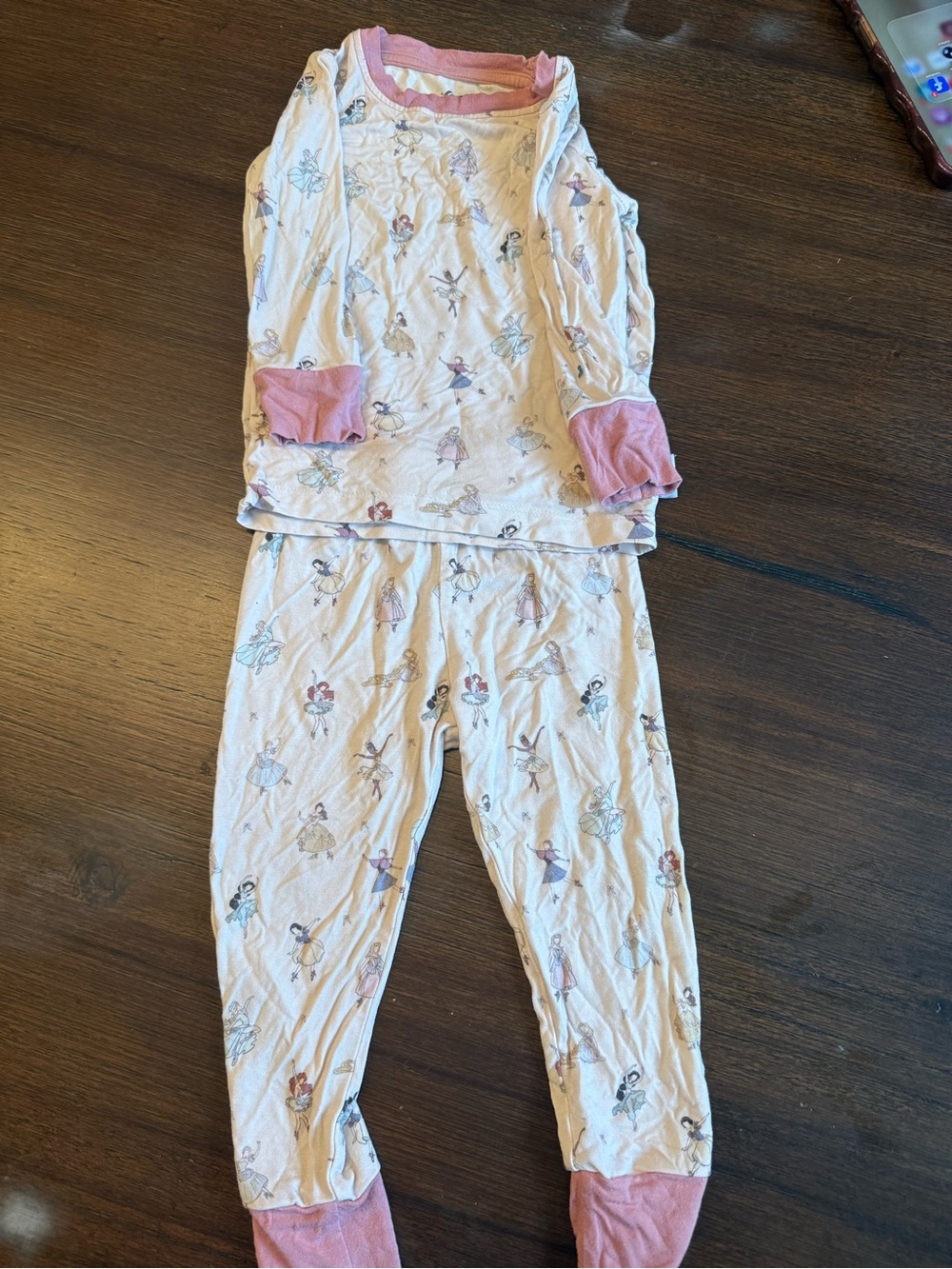 Girls Pink Ballet Dancer Pajama Set bamboo bliss